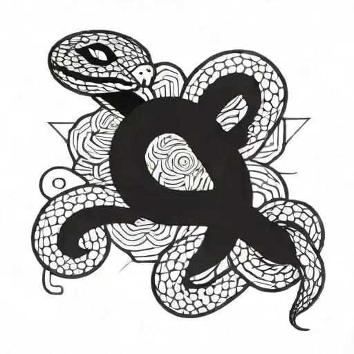 Celestial Snake Geometric Graphic