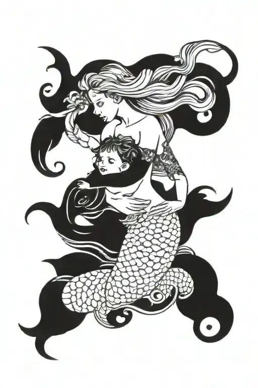 Mermaid With Child