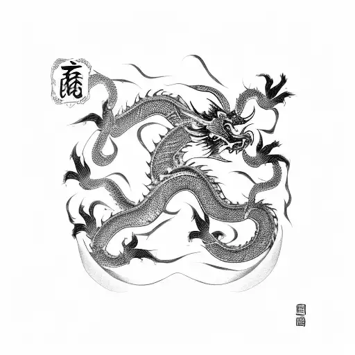 Chinese Dragon Calligraphy