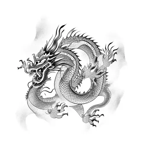 Chinese Dragon Brush Stroke