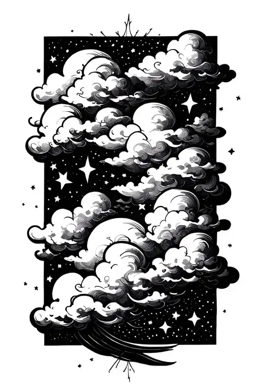 Open Letter With Cloud Background Stars