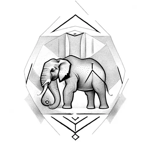 4 Chevrons With An Elephant