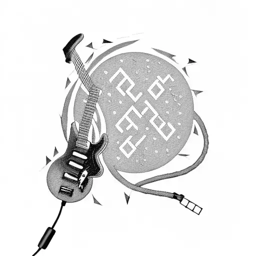 An Electric Guitar With Punk Rock Lyrics As The Strings