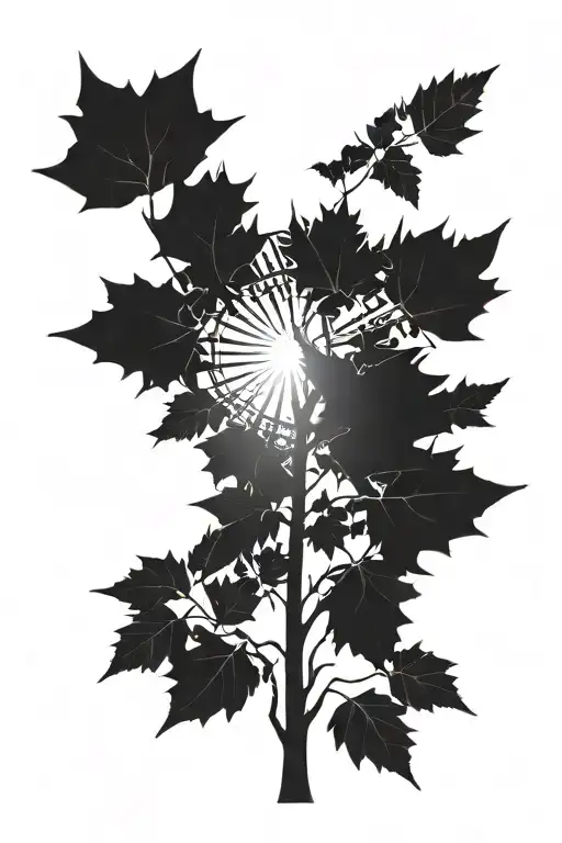 Sun Coming Out From Trees Black And White