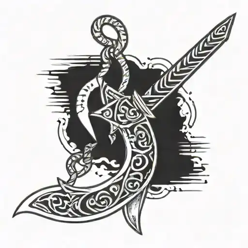 Kunai Knife Broken With A Samoan Hook Hanging