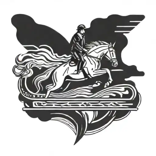 Horse Jumping And Nike Swoosh Logo