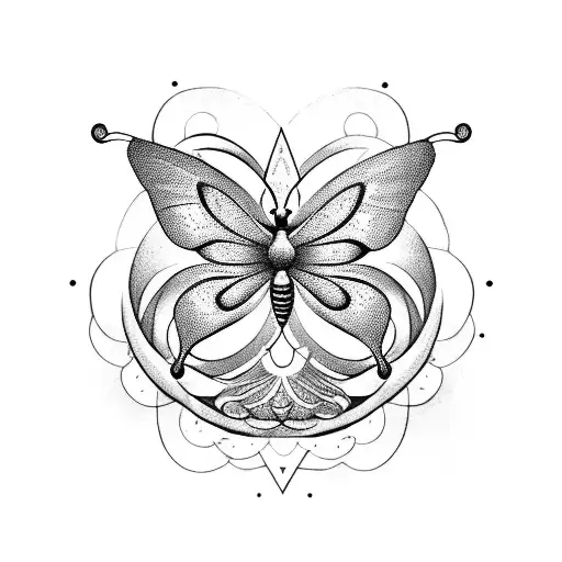 Butterfly With And Trishul And Om Symbol
