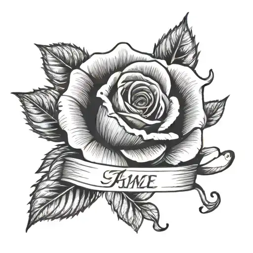 Rose With Name Written Across