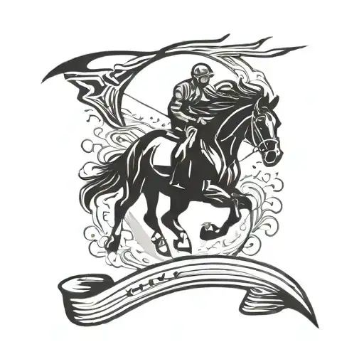 Horse Jumping Over Nike Swoosh Logo