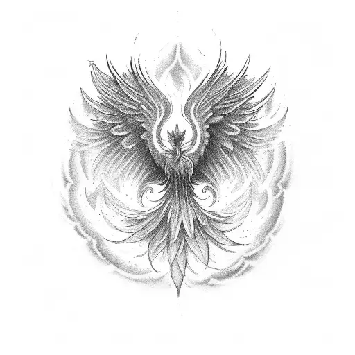 A Majestic Phoenix Rising From The Ashes