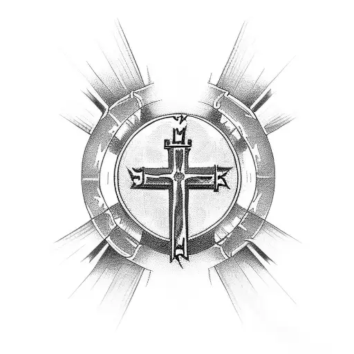 Christian Cross With Virgin Mary