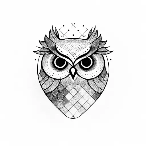 Owl Half Geometric Half Realistic