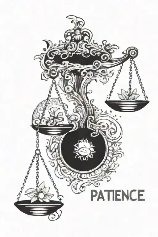 Patience Love Health Wealth Libra Scale Thumb