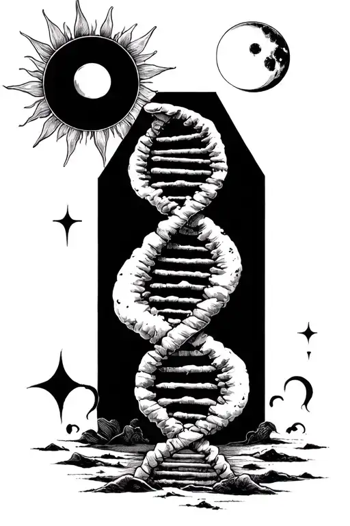 Coffin-siris Syndrome Awareness Smarca4 Dna Strand With The Sun And Moon