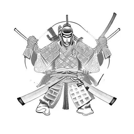 Samurai Warrior Giving His Life To Fight