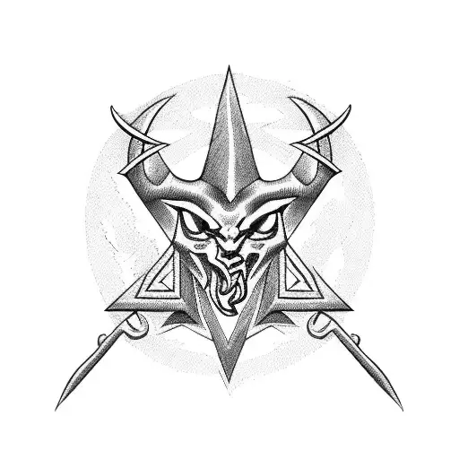 Satanic Symbol With Tree Branches