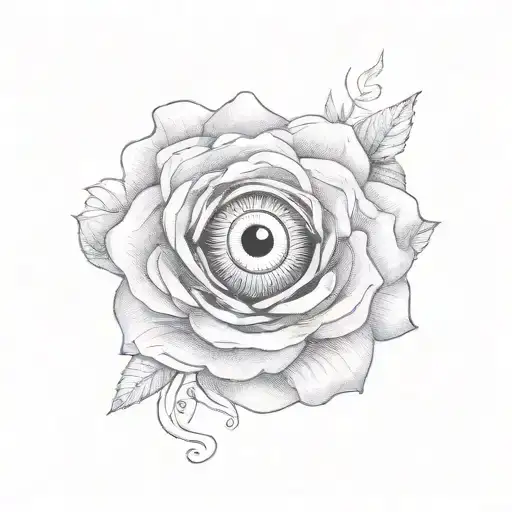 Rose With Evil Eye In The Center