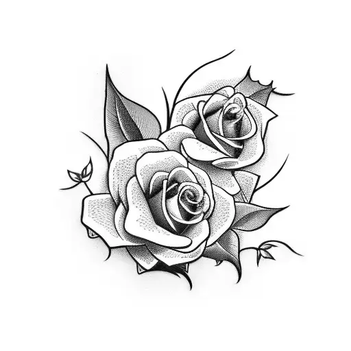 Rose With Cross And Dragon