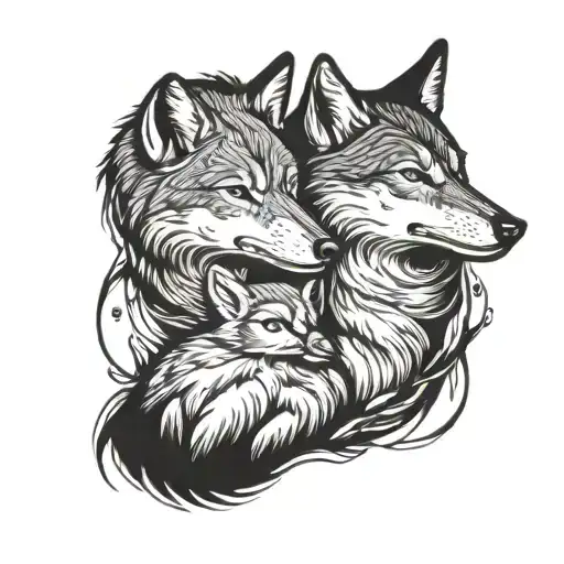 Wolf And Duck Snuggling