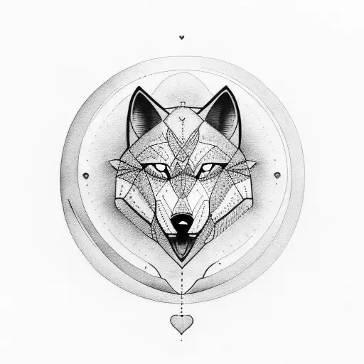 Incorporate The Heartline Into A Blackwork Tattoo Of A Wolf Howling At The Moon
