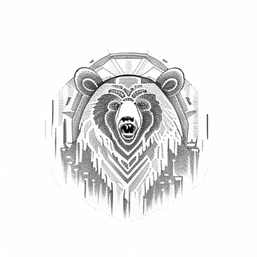 Native American Themed Grizzly Bear