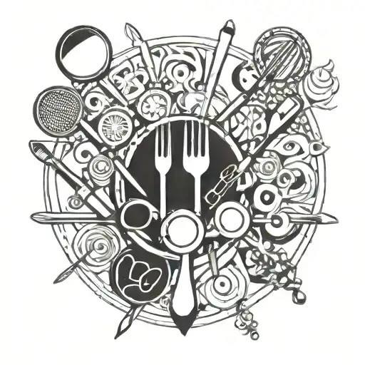 Feminist Symbol Intertwined With Cooking Utensils