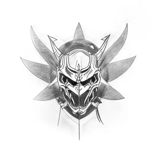 Motorcycle With Demon Head Behind It