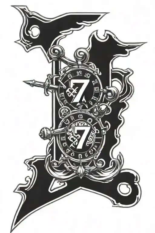 Crossed Sport Rudders With The Numbers 17 And 07 Distributed On Both Rudders