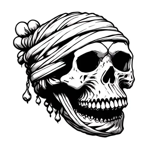 Mummy Skull Scary Skull Surrounded