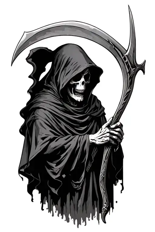 Grim Reaper Holding A Scythe
