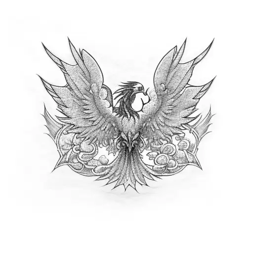 Phoenix With Helix Background