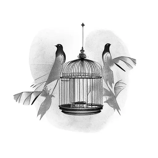 Bird Cage With Open Door