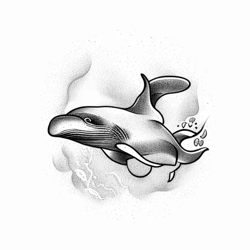 A Majestic Whale Swimming Freely In Outer Space