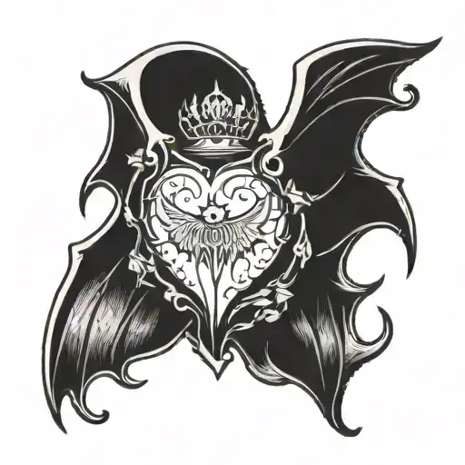 A Heart With Bat Wings With The Word Strahd