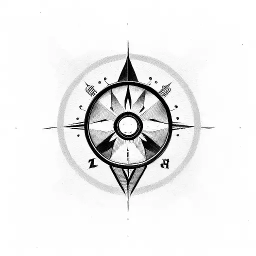 Chevron Symbol With Compass