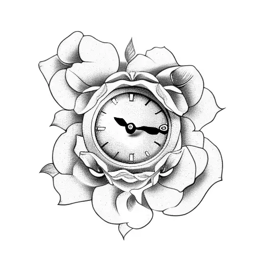 Money With Clock And Roses