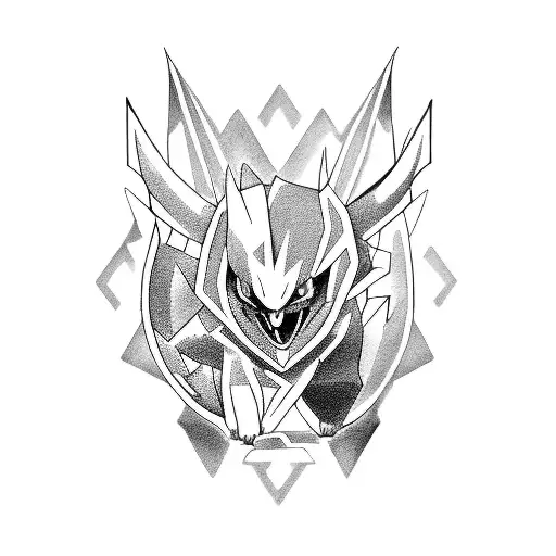 Create A Tattoo Featuring A Fusion Of Different Pokemon Species
