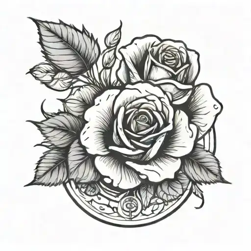 An Elegant Rose Blooming From A Weight Plate