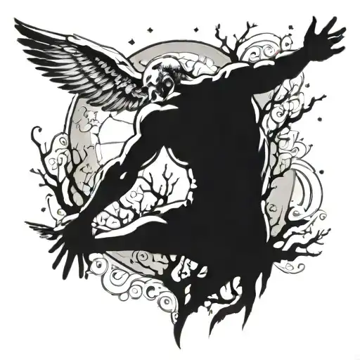 Design A Tattoo That Has A Image Of A Strong Human Males Arm Reaching From Earth Into Heaven