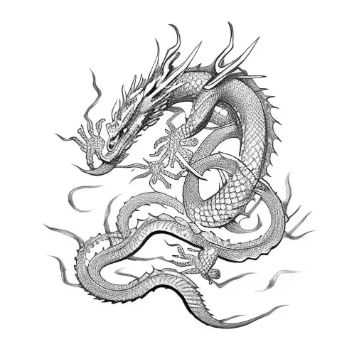 Dragon Fighting Snake