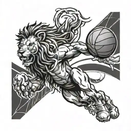 Lion And Basketball