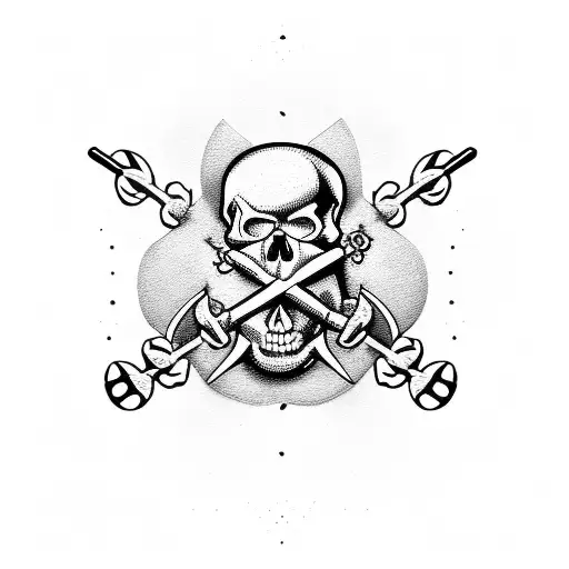 Skull And Crossbones With Skis For Bones