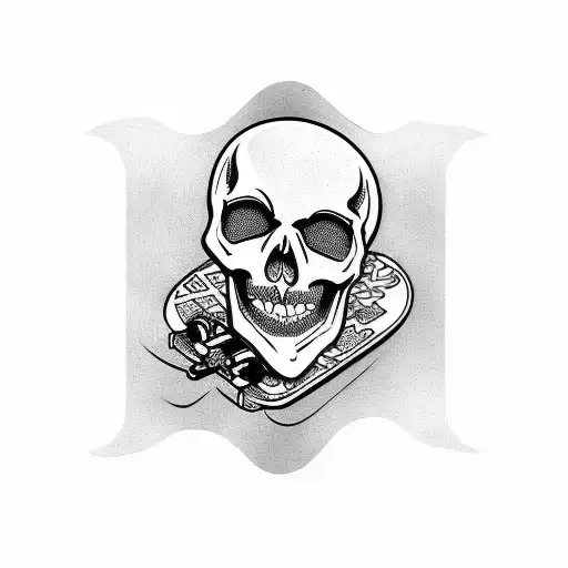 Skeleton Riding A Skateboard