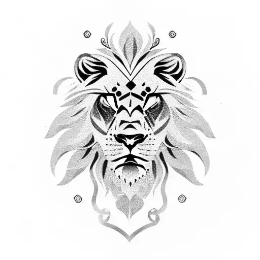 A Fierce Lion Wearing A Greek Laurel Wreath