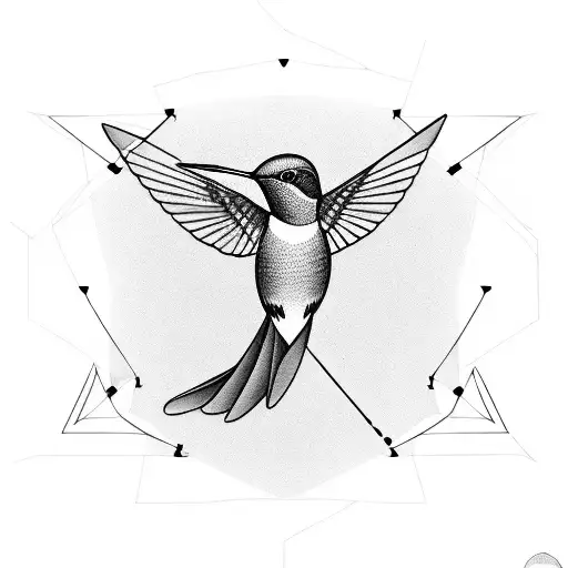 Hummingbird With Geometrical Art