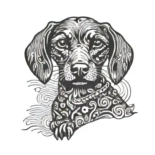 Silhouette Of Short Haired Lady With A Small Legged Sausage Dog