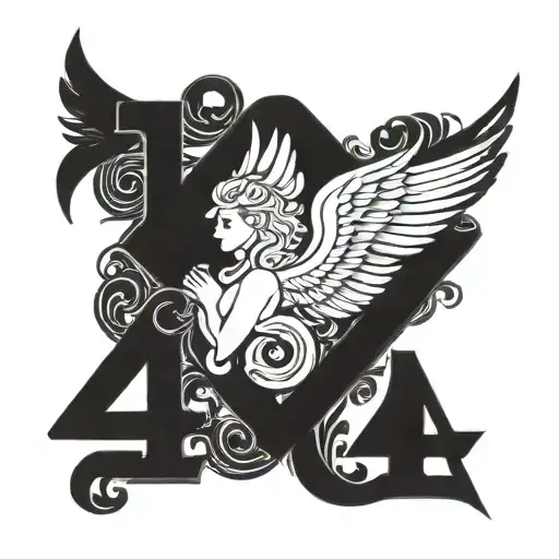 444 Angel Number Neck Tattoo Included