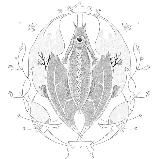 An Intricate Family Tree With Fish As The Branches And Leaves