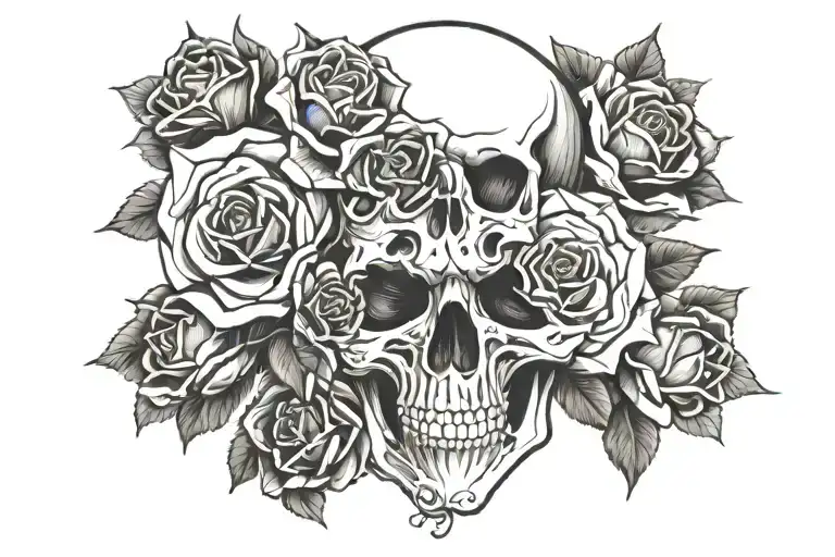 Skull And Roses With The Name