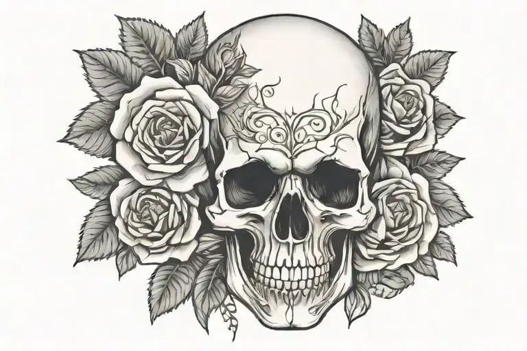 Skull And Roses With The Name